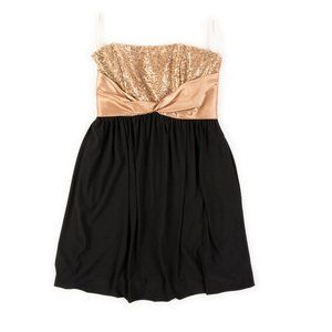 Vintage JESSICA MCCLINTOCK for Gunne Sax gold sequin party dress size 3